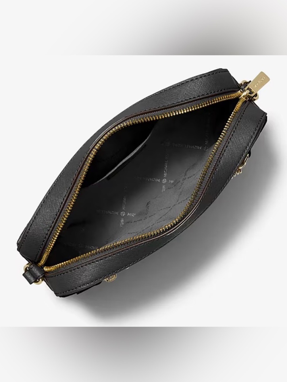 Jet Set Large Saffiano Leather Crossbody
Bag in Black With Gold Hardware. NWOT. - Picture 3 of 8